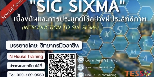 หลักสูตร Six Sigma เบื้องต้นและการประยุกต์ใช้อย่างมีประสิทธิภาพ (December 24,2024)